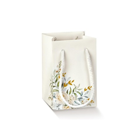 SHOPPER CON CORDINI IN COTONE 90X90X140 MM. STAMPA BOTANIC